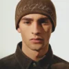 The Atelier beanie Jacquard logo beanie