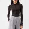 The Merino long-sleeve polo shirt Sheer knit polo