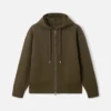 The piqué hooded cardigan Piqué knit hooded cardigan