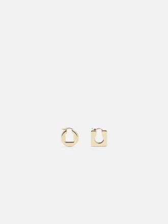 The Rond Carré earrings Asymmetric mini hoop earrings