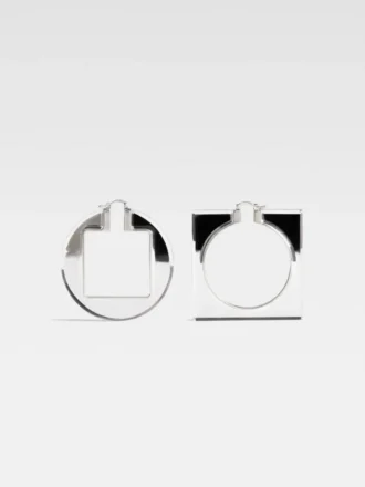 The Rond Carré hoops earrings Asymmetrical hoop earrings